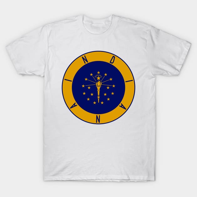 Indiana Flag Decal T-Shirt by zsonn